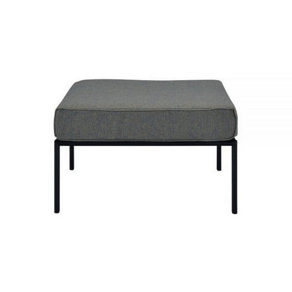 Rain 29 Inch Outdoor Patio Ottoman, Waterproof Polypropylene, Smooth Gray