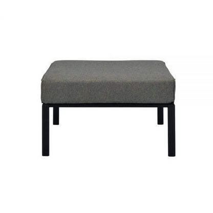 Rain 29 Inch Outdoor Patio Ottoman, Waterproof Polypropylene, Smooth Gray