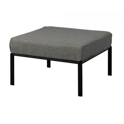 Rain 29 Inch Outdoor Patio Ottoman, Waterproof Polypropylene, Smooth Gray