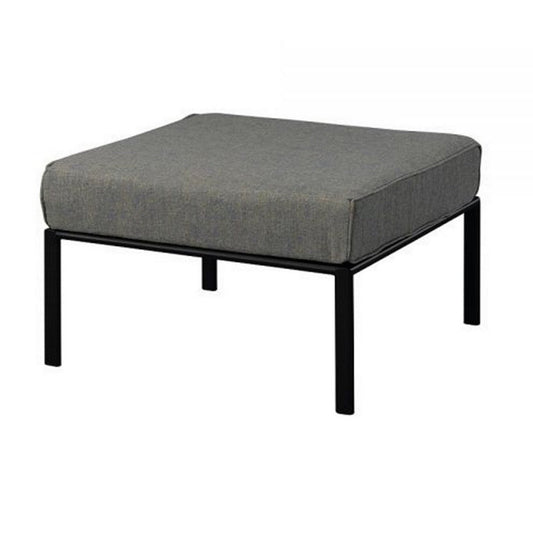 Rain 29 Inch Outdoor Patio Ottoman, Waterproof Polypropylene, Smooth Gray