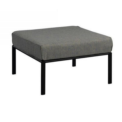 Rain 29 Inch Outdoor Patio Ottoman, Waterproof Polypropylene, Smooth Gray