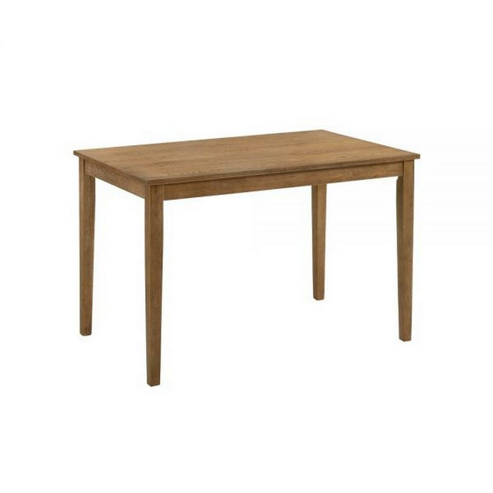 5 Piece Dining Table Set with 4 Chairs, Rubberwood, Weathered Oak