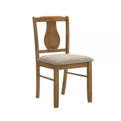 5 Piece Dining Table Set with 4 Chairs, Rubberwood, Weathered Oak
