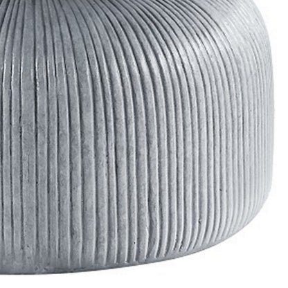 Lylie 30 Inch Coffee Table, Round Naturalistic Design, Gray Durable Cement