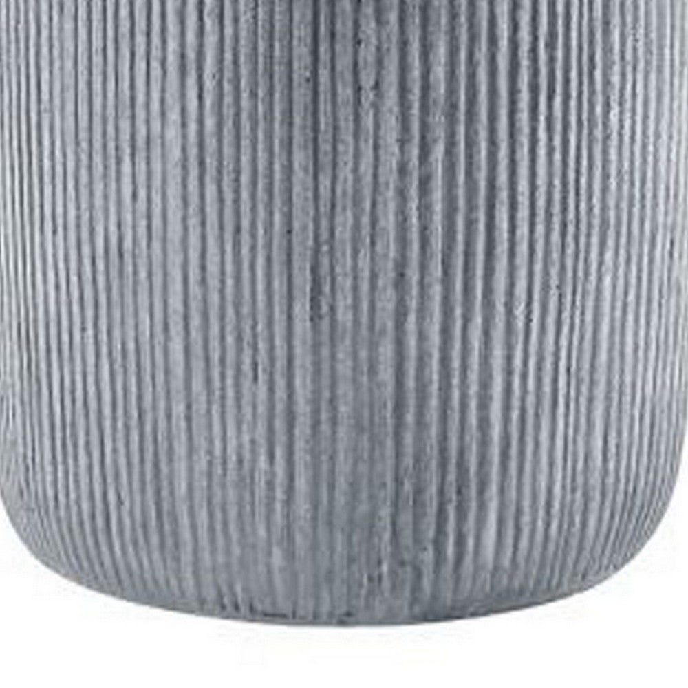 Lylie 30 Inch Side End Table, Round Naturalistic Design, Gray Cement