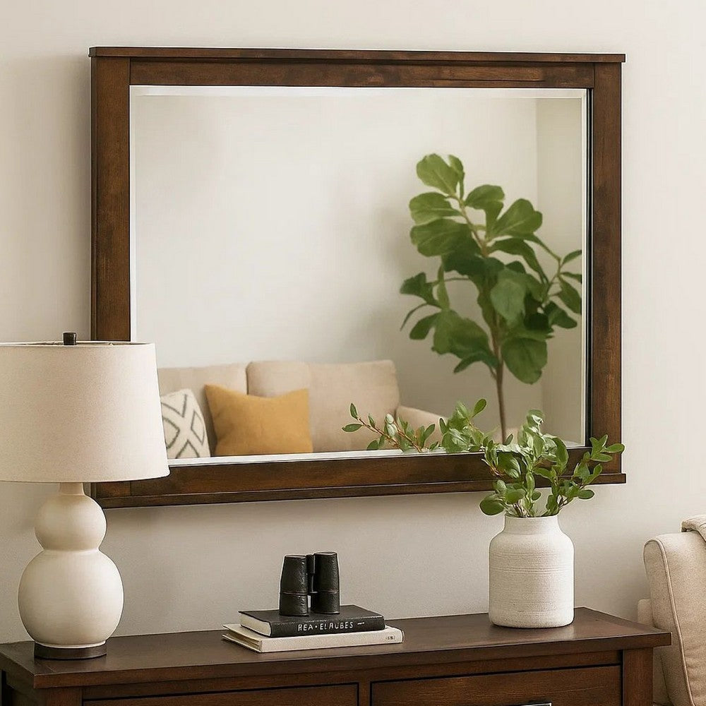 Bora 34 x 46 Dresser Mirror, Square, Solid Reclaimed Wood, Rustic Gray