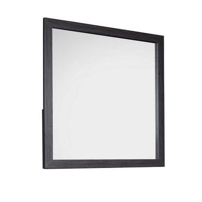 Lala 40 x 40 Inch Dresser Mirror, Modern Rectangular Shape, Black Finish