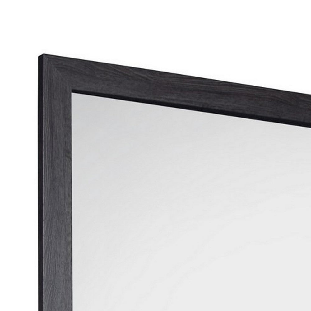 Lala 40 x 40 Inch Dresser Mirror, Modern Rectangular Shape, Black Finish