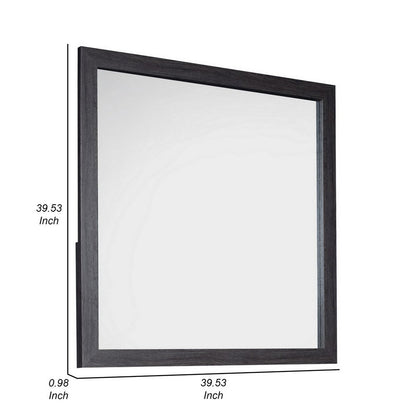 Lala 40 x 40 Inch Dresser Mirror, Modern Rectangular Shape, Black Finish
