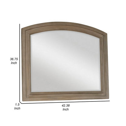 Jira 37 x 42 Dresser Mirror, Arched Curve, Multistep Brushed, Gray Wood