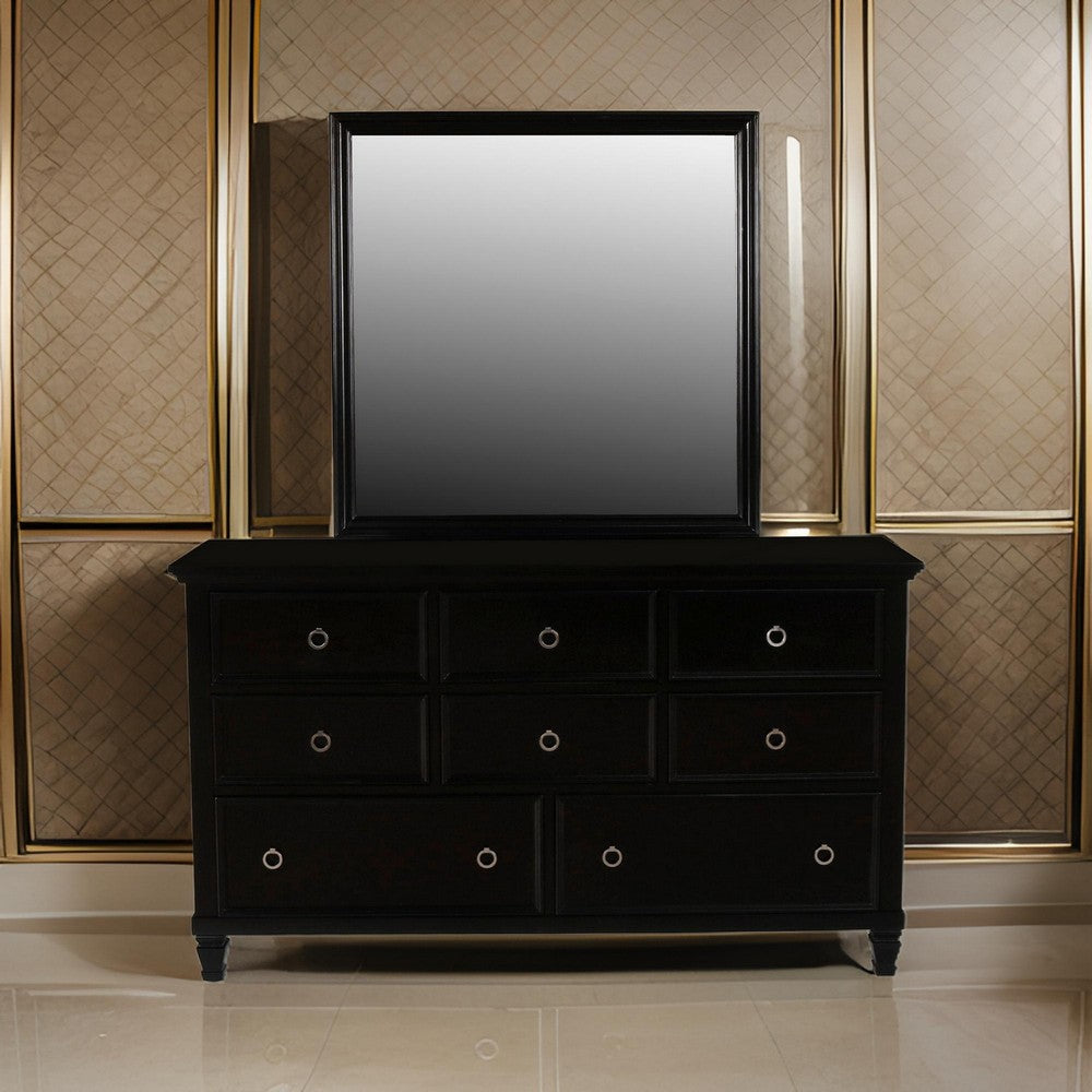 Umi 39 x 39 Dresser Mirror, Molded Design Solid Wood Cherry Square Frame