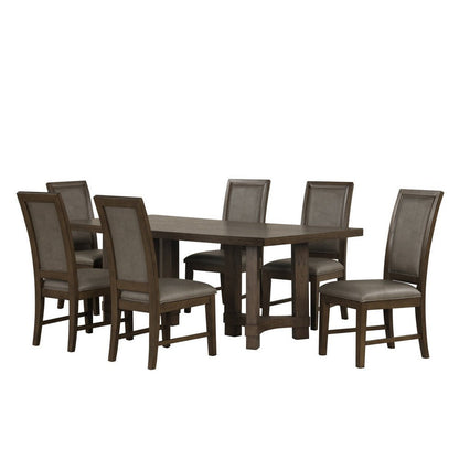Cora 26 Inch Dining Chair Set of 2, Sleigh Back, Dark Gray Polyester Fabric
