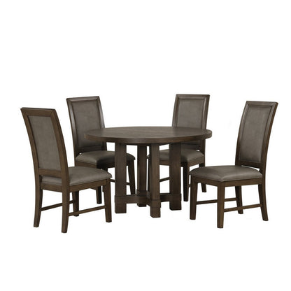Cora 26 Inch Dining Chair Set of 2, Sleigh Back, Dark Gray Polyester Fabric