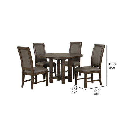 Cora 26 Inch Dining Chair Set of 2, Sleigh Back, Dark Gray Polyester Fabric