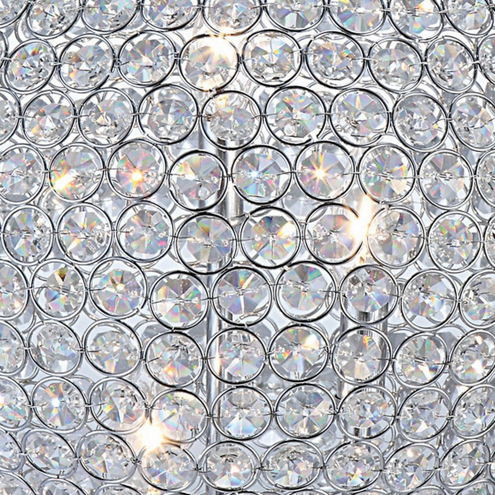 Hazel 17 Inch Table Lamp, Crystal, LED Globe Shade, Metal,  Clear Finish