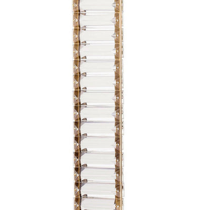 Lizy 24 Inch Tall, Thin Table Lamp, Crystal, LED Metal Frame, Antique Brass