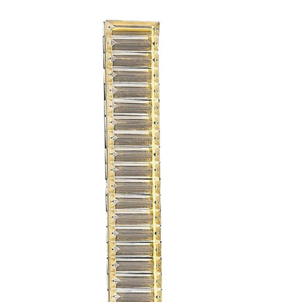 Lizy 62 Inch Floor Lamp with Crystal, LED Metal Frame, Antique Brass