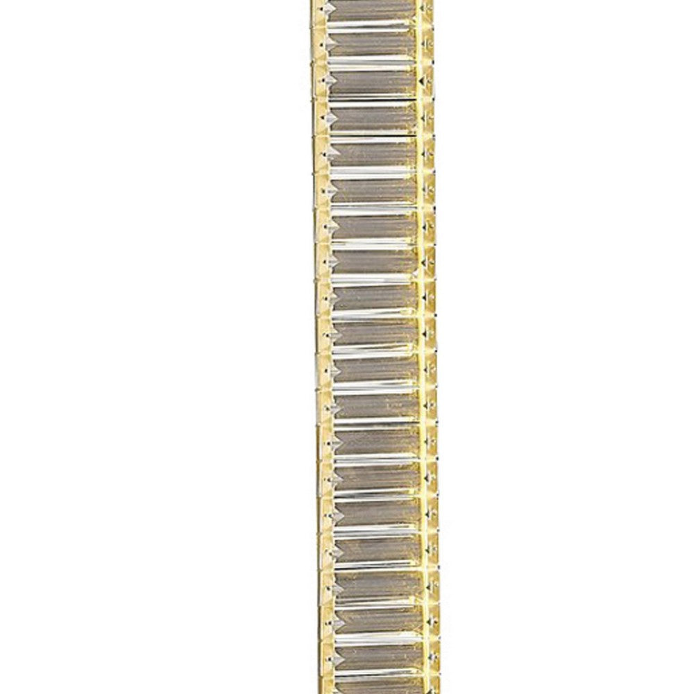 Lizy 62 Inch Floor Lamp with Crystal, LED Metal Frame, Antique Brass