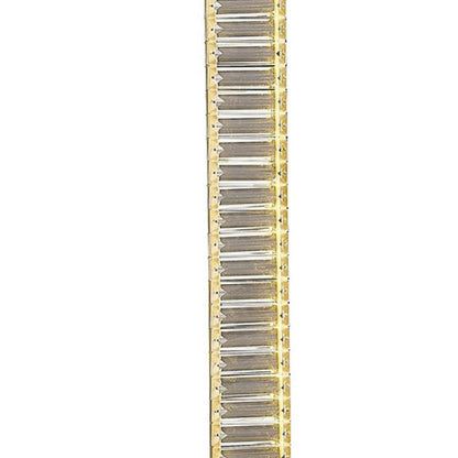 Lizy 62 Inch Floor Lamp with Crystal, LED Metal Frame, Antique Brass
