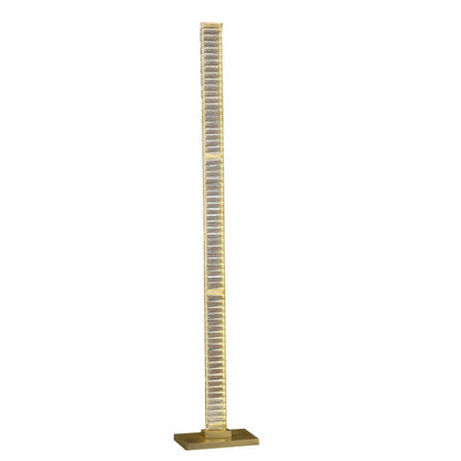 Lizy 62 Inch Floor Lamp with Crystal, LED Metal Frame, Antique Brass