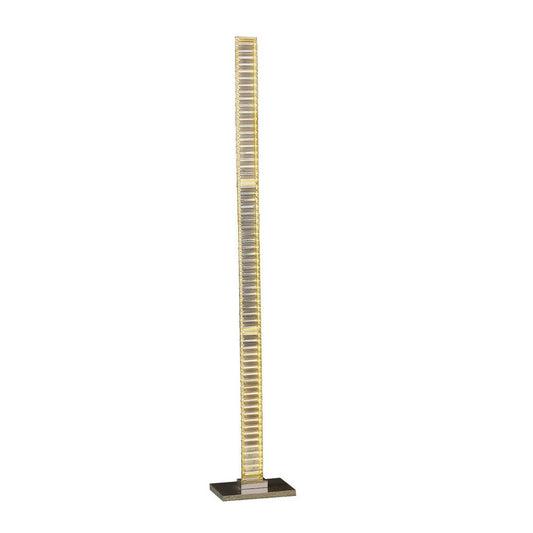 Lizy 62 Inch Floor Lamp with Crystal, LED Metal Frame, Nickel Finish