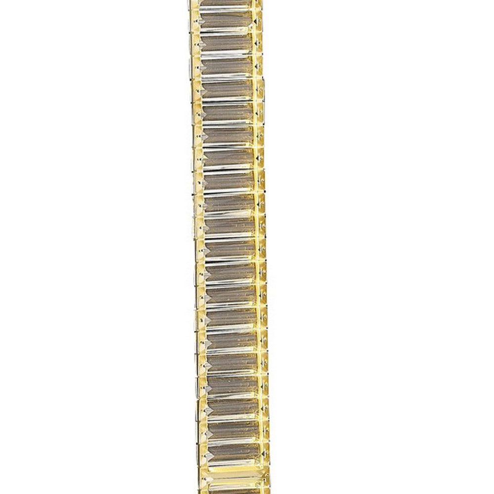 Lizy 62 Inch Floor Lamp with Crystal, LED Metal Frame, Nickel Finish