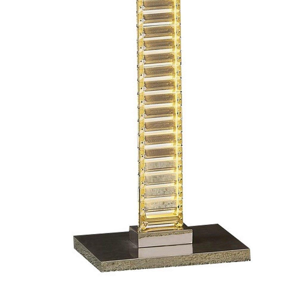 Lizy 62 Inch Floor Lamp with Crystal, LED Metal Frame, Nickel Finish