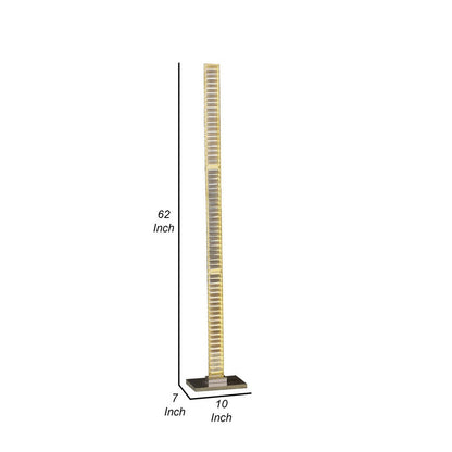 Lizy 62 Inch Floor Lamp with Crystal, LED Metal Frame, Nickel Finish