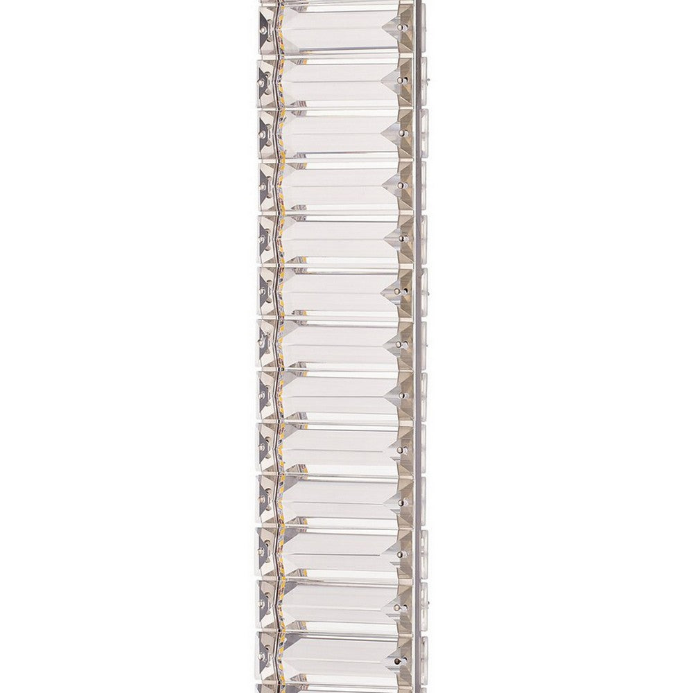 Lizy 24 Inch Table Lamp with Crystal, LED Metal Frame, Nickel Finish