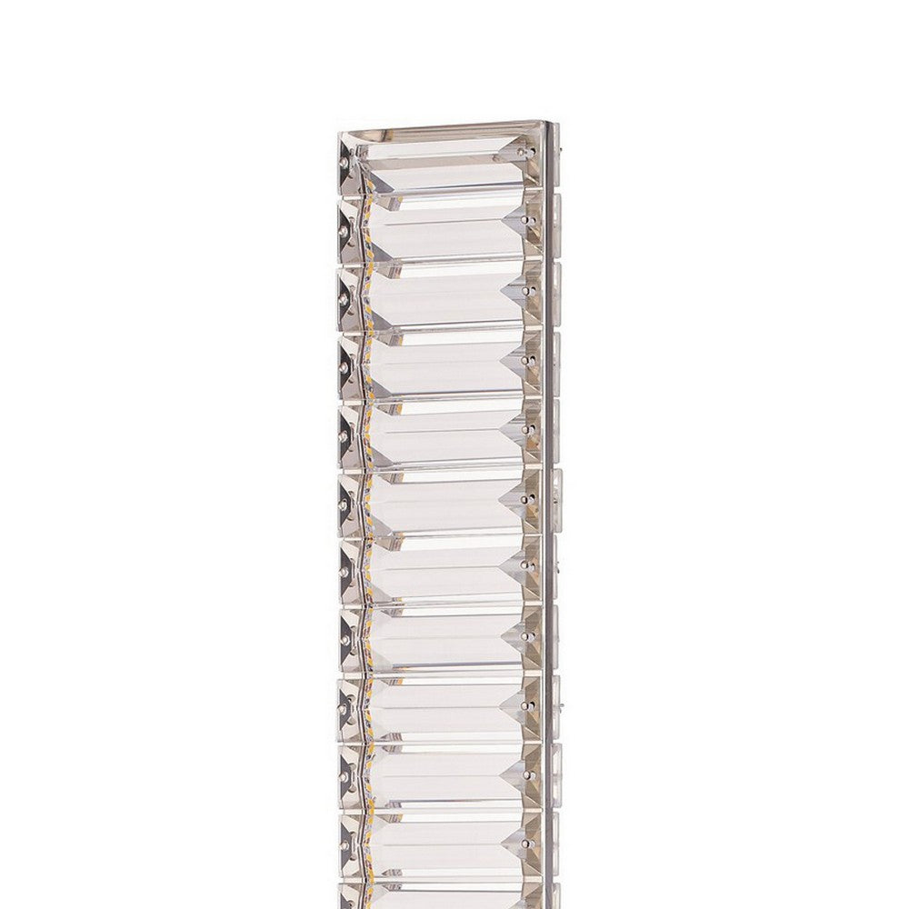 Lizy 24 Inch Table Lamp with Crystal, LED Metal Frame, Nickel Finish