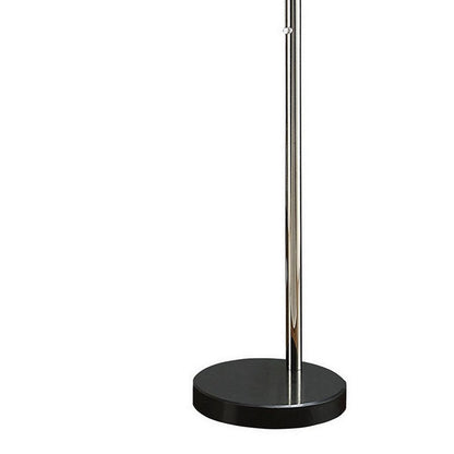 92 Inch 3 Arm Arc Floor Lamp with Modern Round Metal Base, Silver Finish