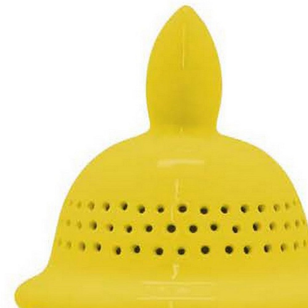 Deni 25 Inch Ginger Jar, Carved Cutout Lattice, Removable Lid, Yellow