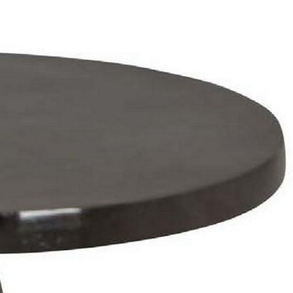 Riot 19 Inch Plant Stand Table, Round Top, Triangle Pedestal, Metal, Black