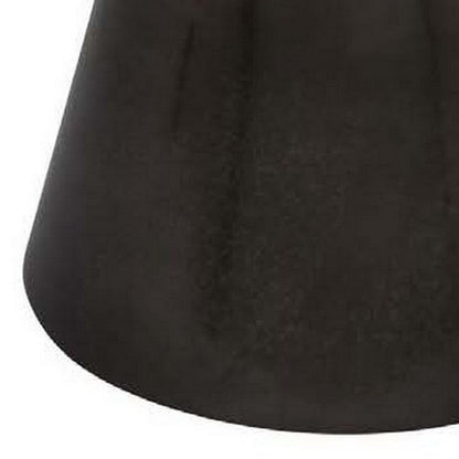 Riot 19 Inch Plant Stand Table, Round Top, Triangle Pedestal, Metal, Black