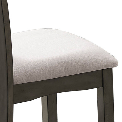 Brandon 25 Inch Counter Height Chair Set of 2, Fabric Upholstery, Gray