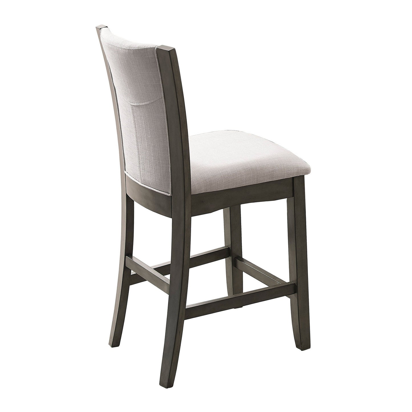 Brandon 25 Inch Counter Height Chair Set of 2, Fabric Upholstery, Gray