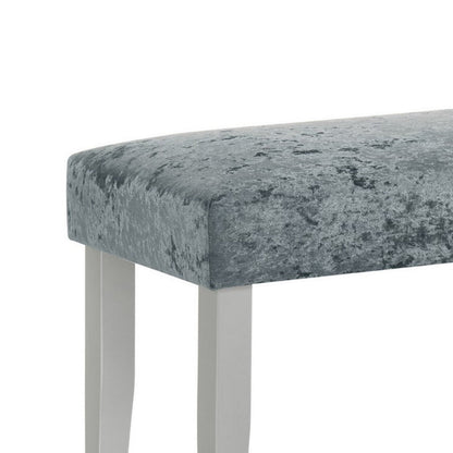 Liam 48 Inch Dining Bench, Wood, Cushioned Gray Fabric Upholstered Seat