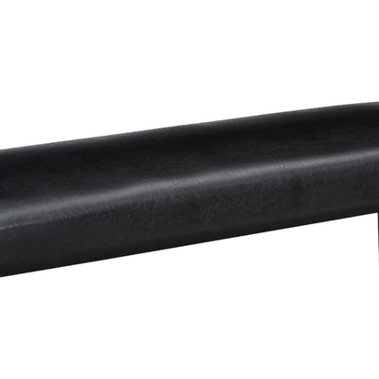 Tristan 46 Inch Bench, Faux Leather, Wood Frame, Soft Cushion, Black