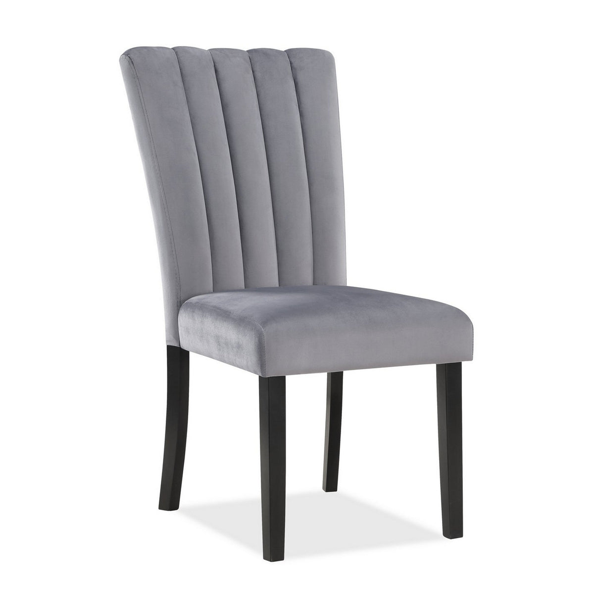 Marcus 20 Side Chair Set of 2, Fabric Upholstery, Cushioned, Black, Gray