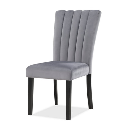 Marcus 20 Side Chair Set of 2, Fabric Upholstery, Cushioned, Black, Gray