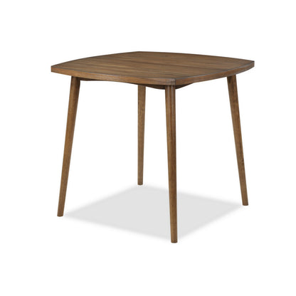 Summit 40 Inch Counter Height Table, Square Top, Rounded Edges, Wood, Brown