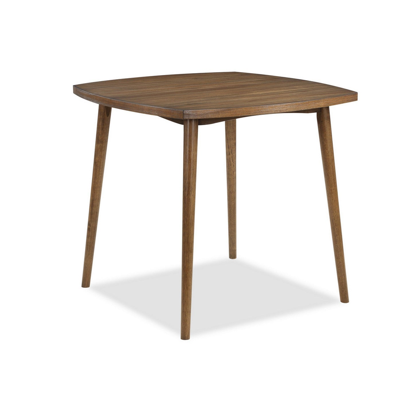 Summit 40 Inch Counter Height Table, Square Top, Rounded Edges, Wood, Brown