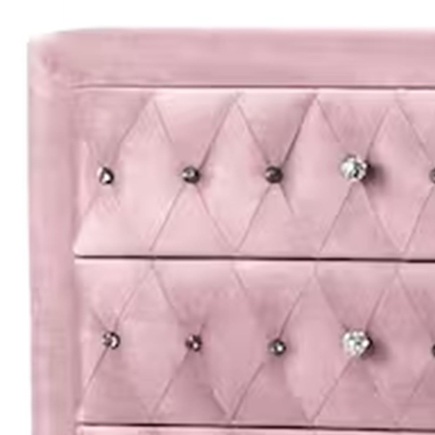 Zoha 49 Inch Tall Dresser Chest, 5 Drawer, Cabriole Legs, Pink Upholstery