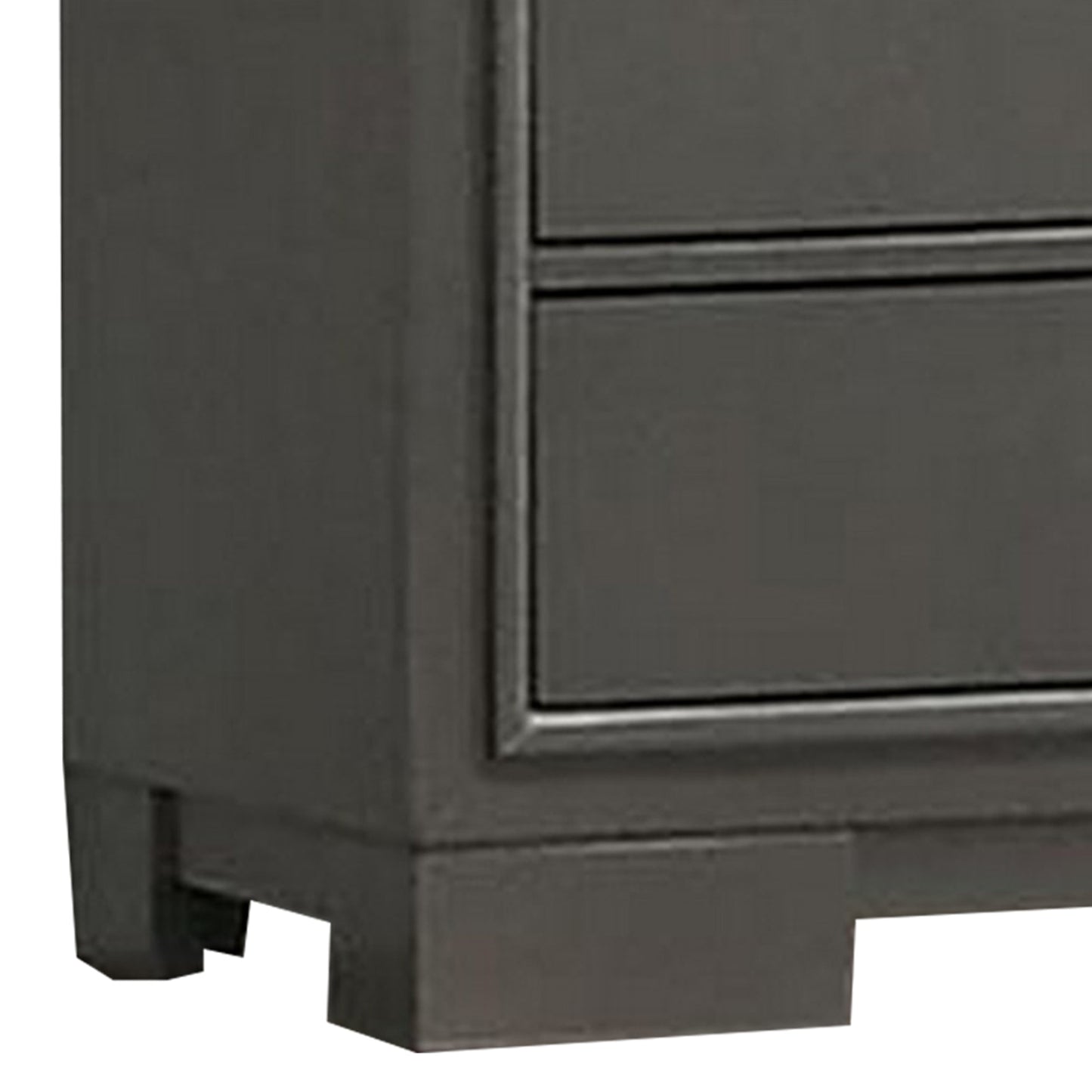Aliso 47 Inch Tall Dresser Chest, 5 Drawers, Solid Wood, Dark Gray Finish