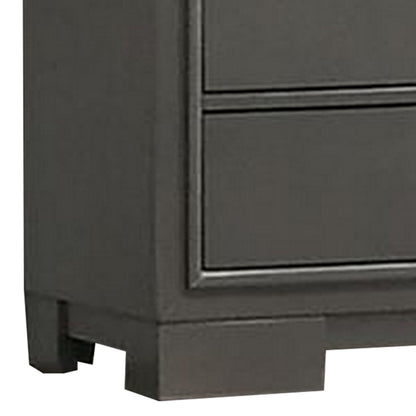 Aliso 47 Inch Tall Dresser Chest, 5 Drawers, Solid Wood, Dark Gray Finish