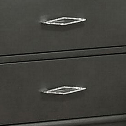 Aliso 23 Inch Nightstand, 2 Drawers, Bracket Feet, Solid Wood, Dark Gray