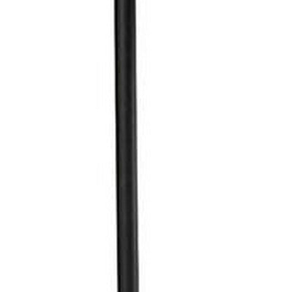 24 Inch Table Lamp, Angled Stem, Round Base, Metal, Black, Antique Gold