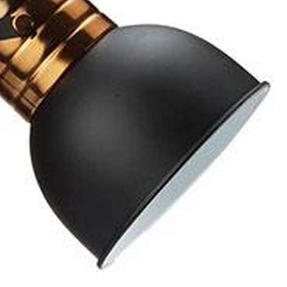 24 Inch Table Lamp, Angled Stem, Round Base, Metal, Black, Antique Gold