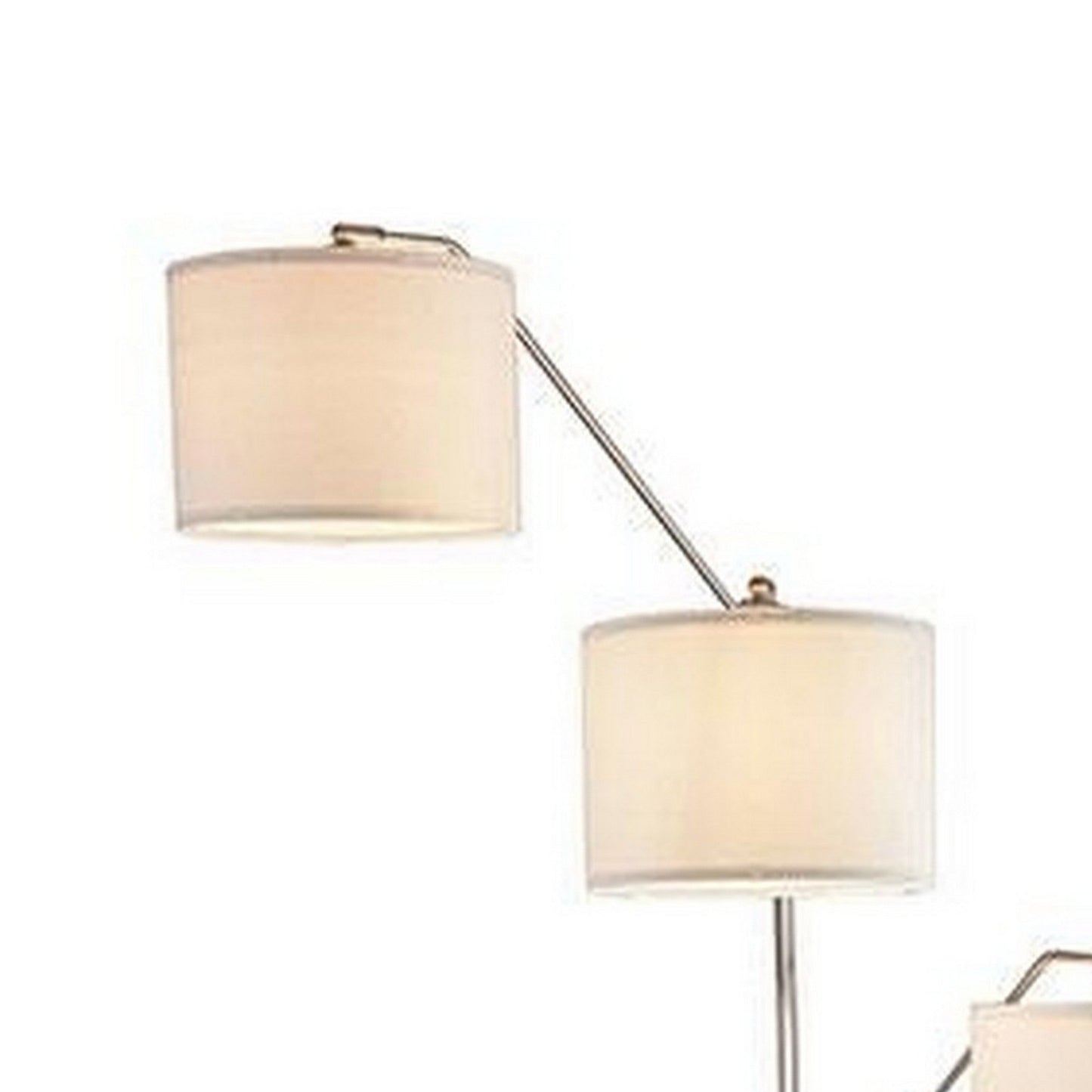 83 Inch Floor Lamp, AdjusFloor, 3 Level Design, Marble, Metal, Silver