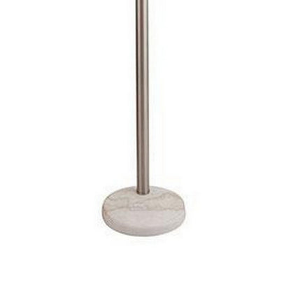 83 Inch Floor Lamp, AdjusFloor, 3 Level Design, Marble, Metal, Silver